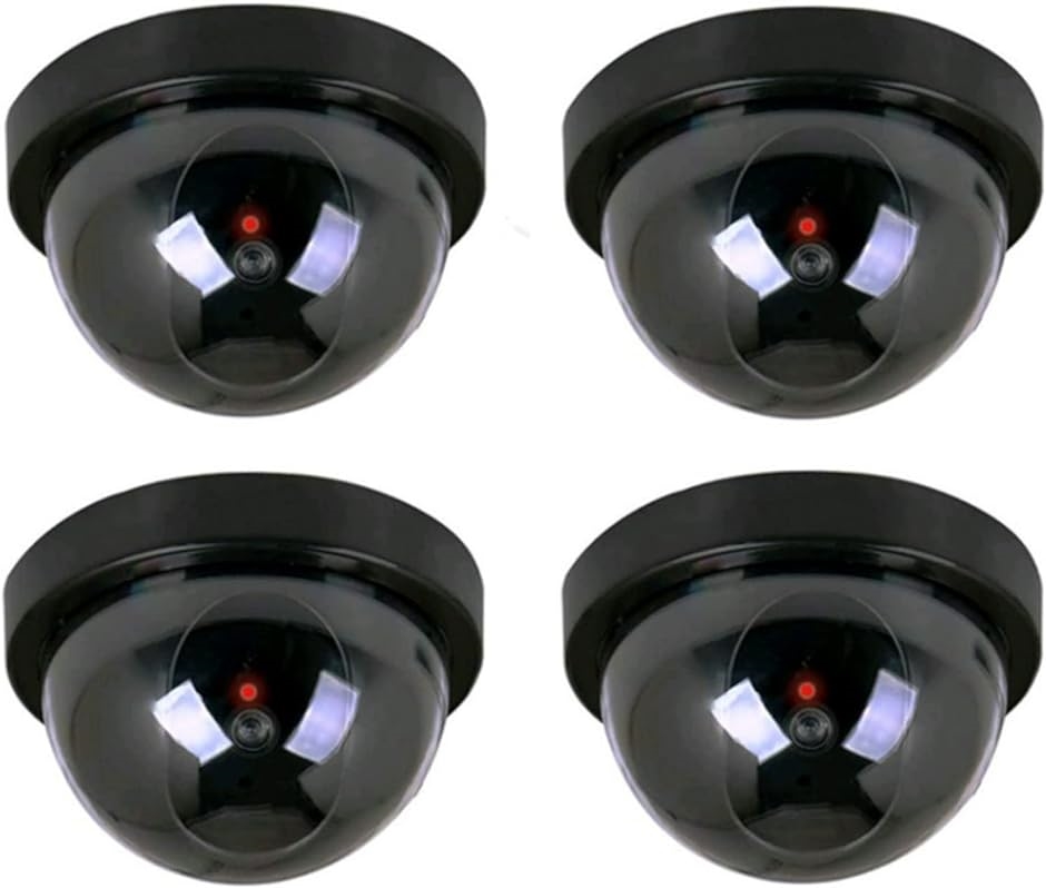SurelyAchieve ダミーカメラ ダミー監視カメラ 4個セット ドーム型 LED 電池式