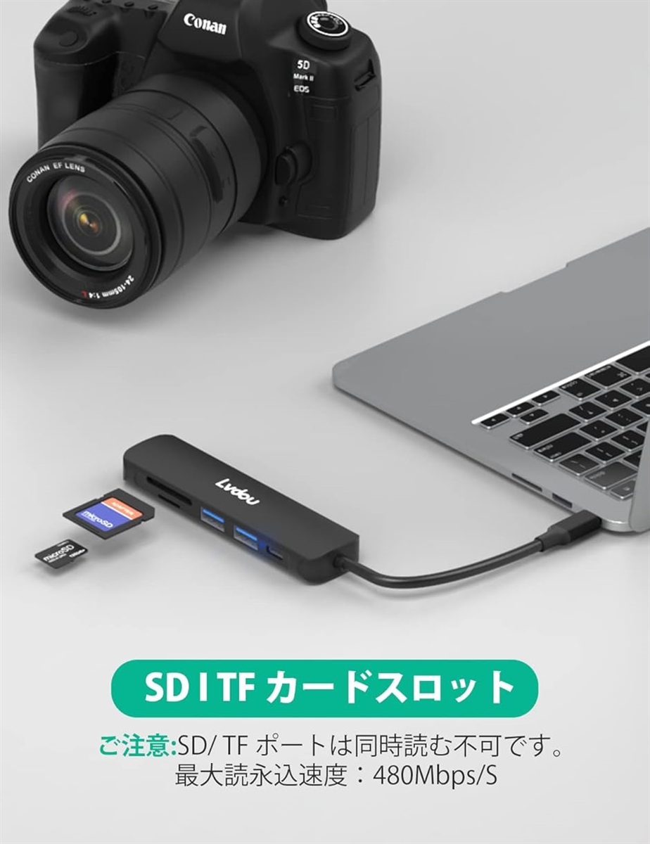 【互換品】USB C ハブ アダプタ 6-in...の詳細画像4