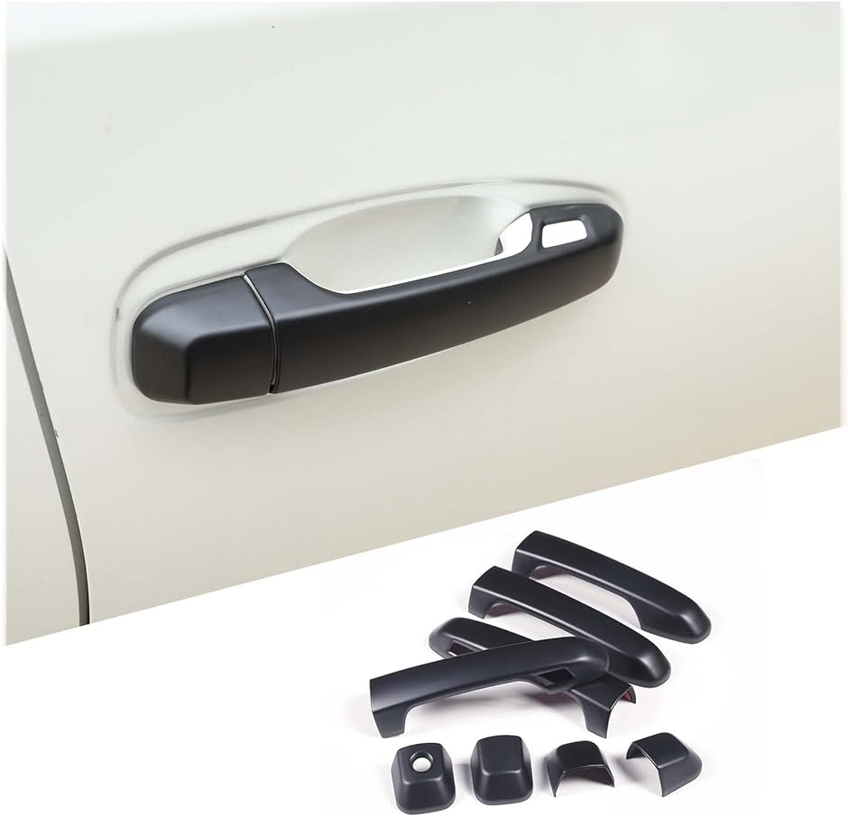 トヨタランドクルーザープラドfj150 外装ドア ハンドルカバー( マットブラック,  スマートセンサー付きの2つの穴があります)｜zebrand-shop