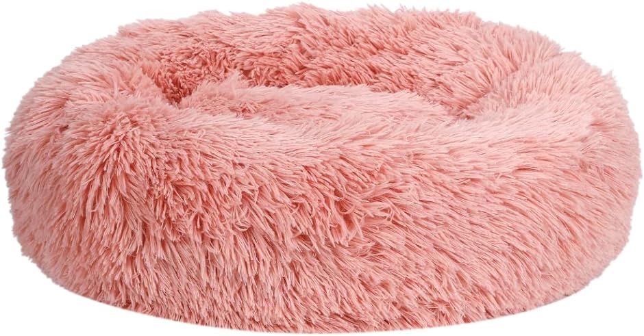 猫 ベッド 犬 ペットベッド 丸型 犬用ベット 洗える 滑り止め ふわふわ L 60cm( ピンク,  L 60cm)