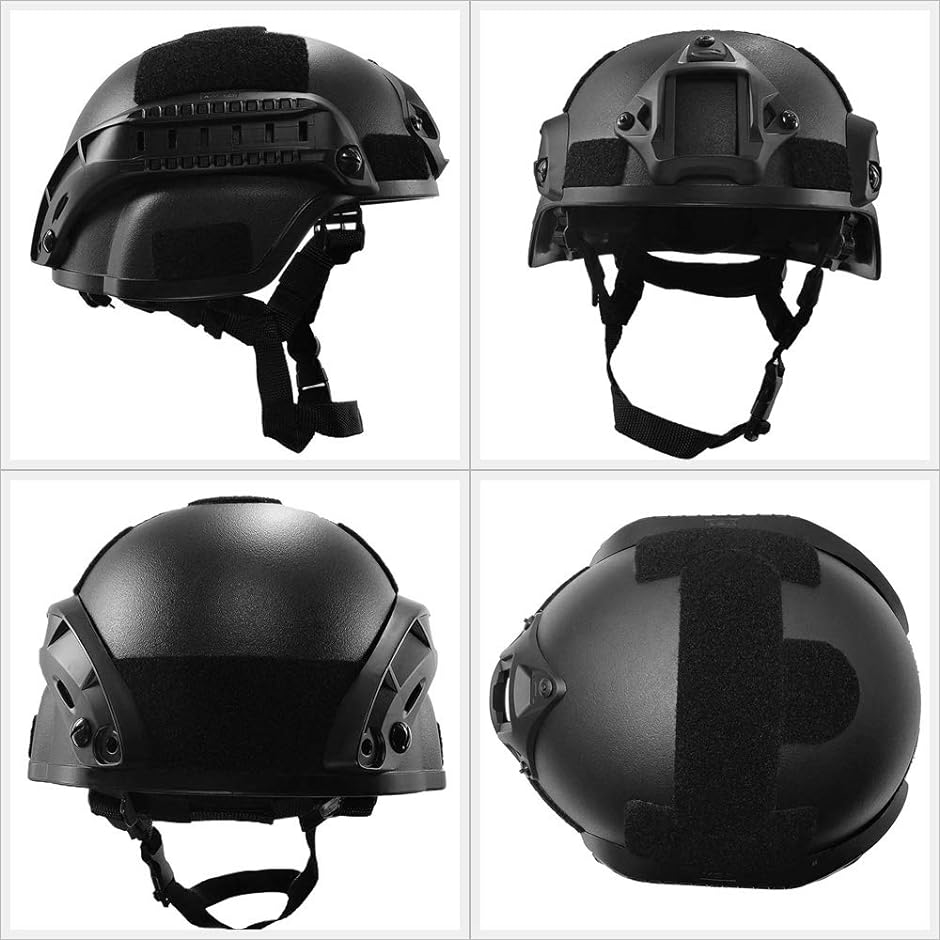 サバゲーヘルメット タクティカルヘルメット SWAT 特殊部隊 ミリタリー ブラック 子供用( 頭囲 53-57cm (子供用）)｜zebrand-shop｜02