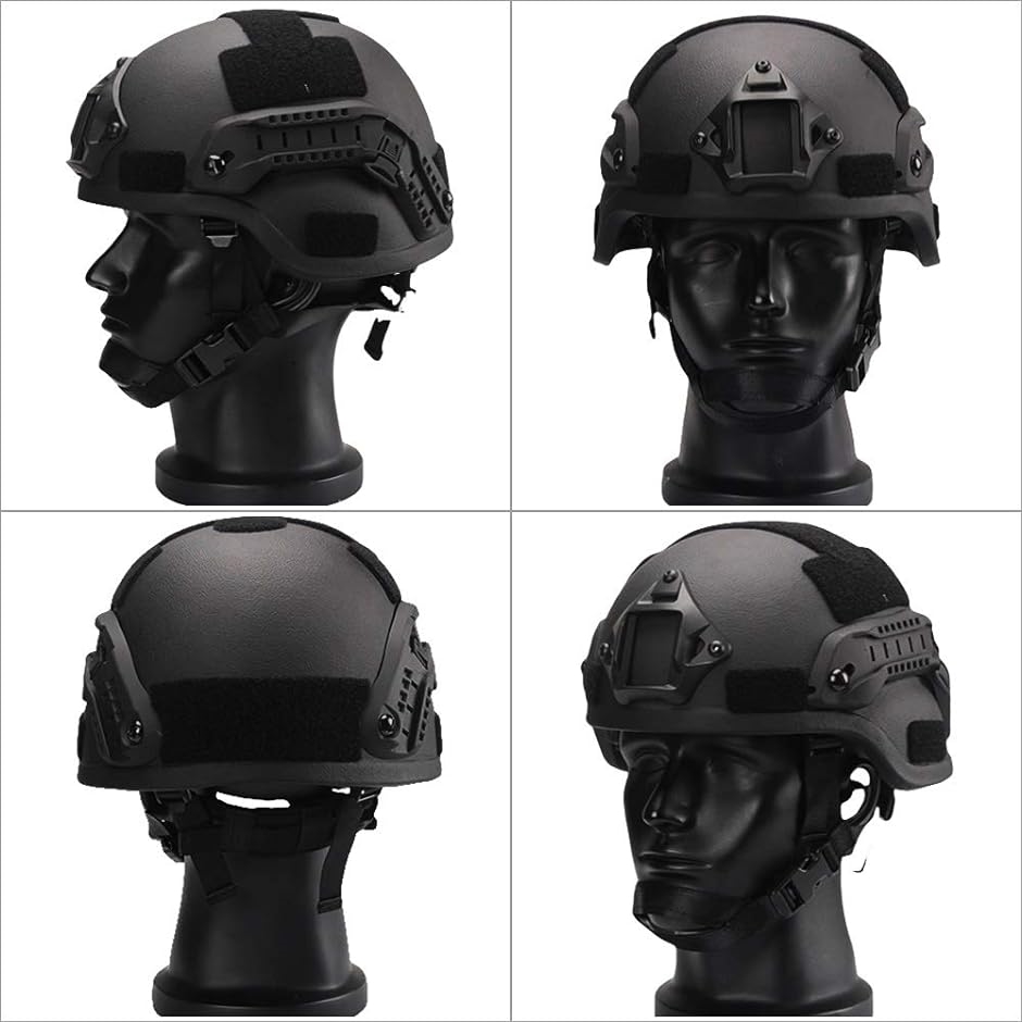 サバゲーヘルメット タクティカルヘルメット SWAT 特殊部隊 ミリタリー ブラック 子供用( 頭囲 53-57cm (子供用）)｜zebrand-shop｜03