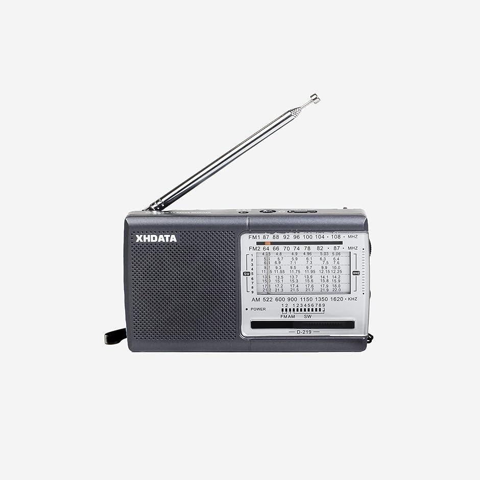 D219 ポータブル・短波ラジオ FM AM SW 11波段立体声收音机 ワイヤレス 日本語説明書付き グレー｜zebrand-shop