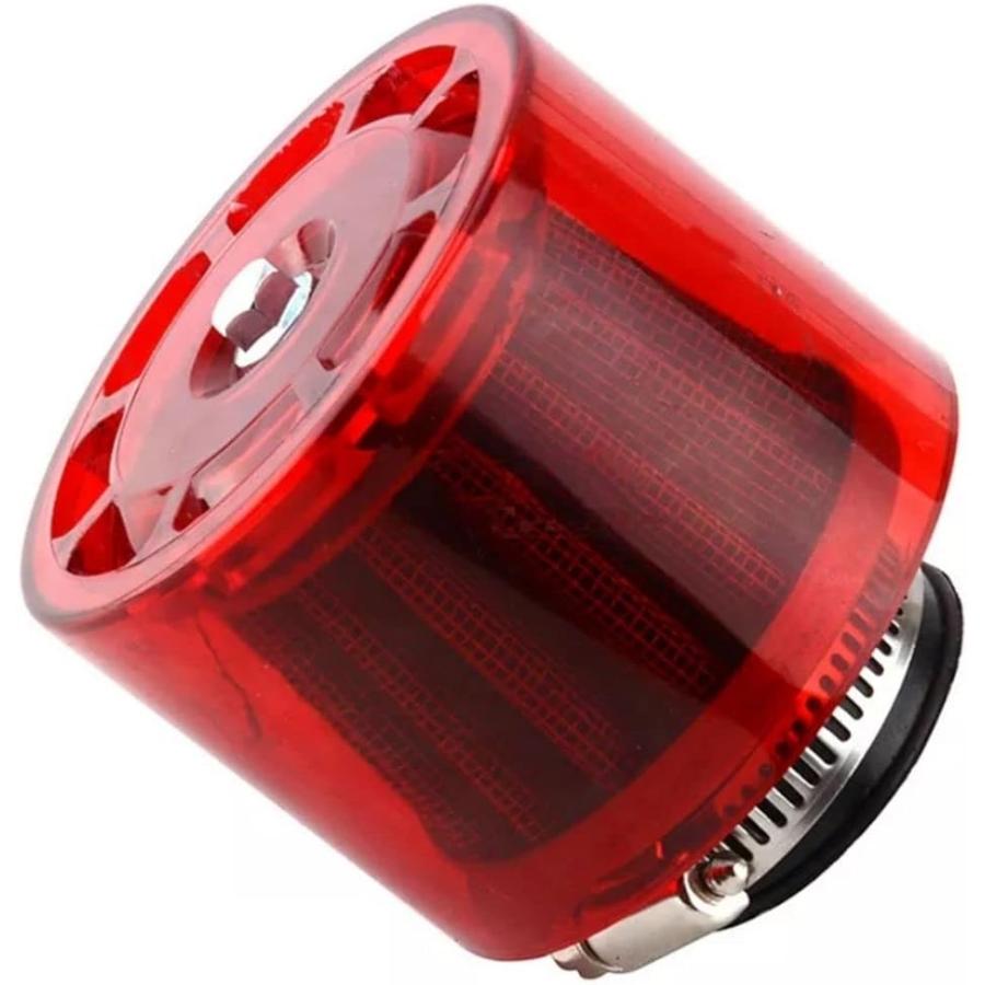 バイク パワーフィルター カバー付き 雨対策 エアクリーナー 35mm 汎用 排ガス対策 全天候 赤( レッド)｜zebrand-shop