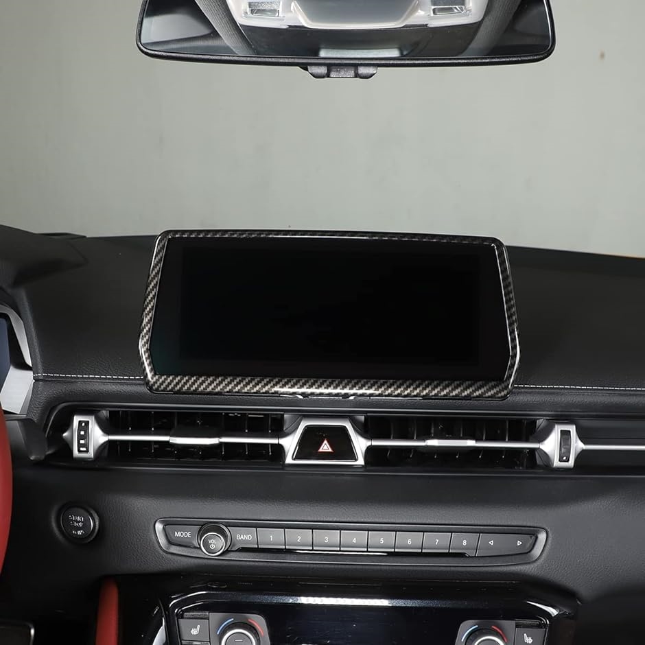 トヨタ スープラ GR A90 A91 MK5 2019-2022に対応 ダッシュボードナビゲーションパネル装飾フレーム( カーボン調)