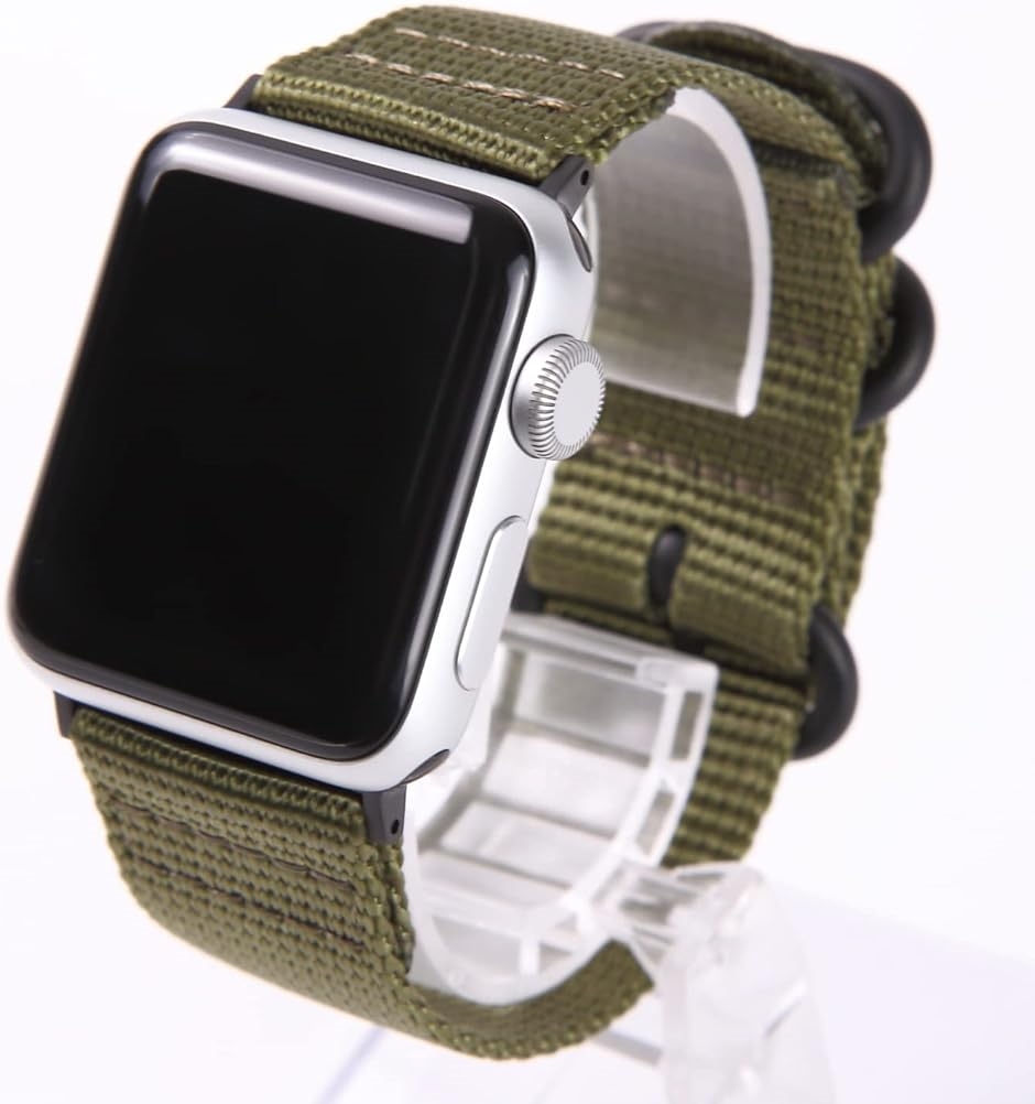 互換品 Apple Watch 対応ベルト 時計バンド( グリーン(黒バックル),  38mm/40mm/41mm)｜zebrand-shop