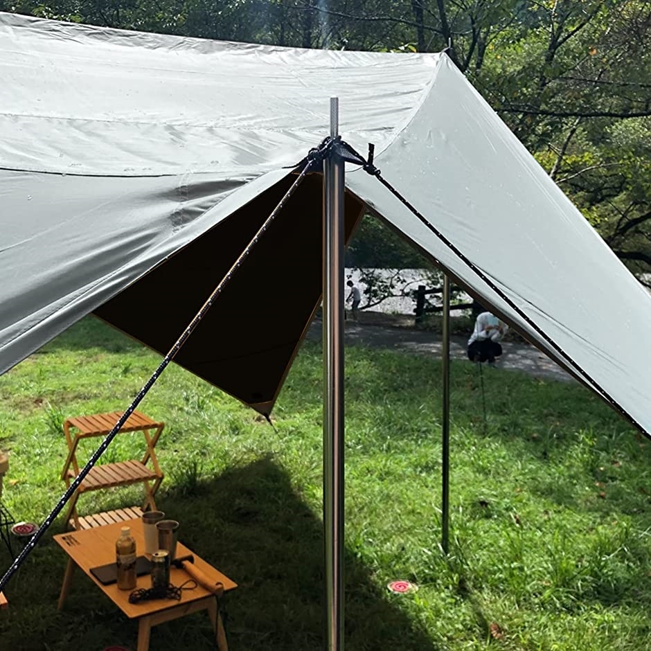 天幕 タープ キャンプテント サンシェルター 3x3m、ブラックガム