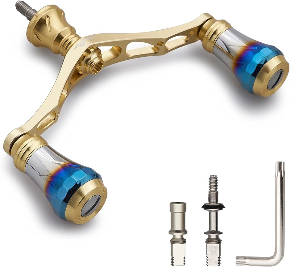V1.0 95mm リール ハンドル 20mm ハンドルノブ 搭載 シマノ ダイワ 通用 - MDM (V1.0 - ゴールド,  95mm)