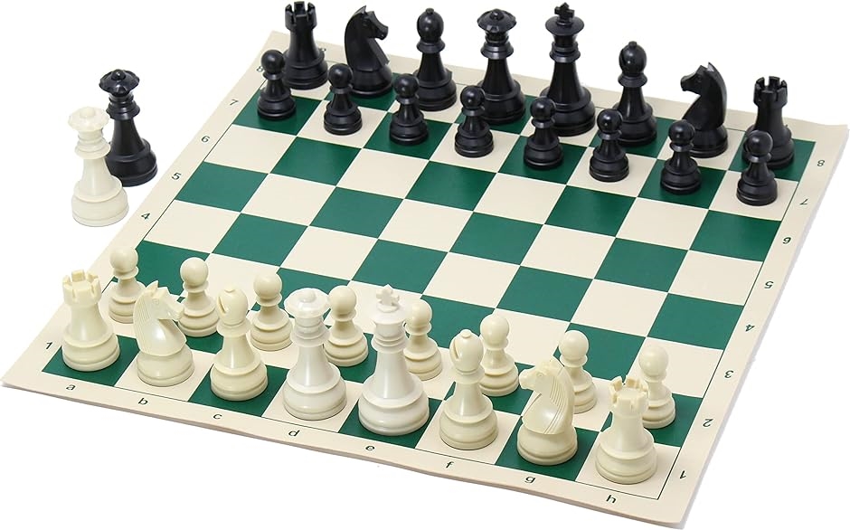 ChessJapan チェスセット ジャーマン・トーナメント 44cm( グリーン， ブラック， ホワイト,  44cm ヘビー)｜zebrand-shop