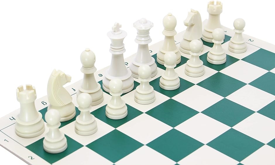 ChessJapan チェスセット ジャーマン・トーナメント 44cm( グリーン， ブラック， ホワイト,  44cm ヘビー)｜zebrand-shop｜02