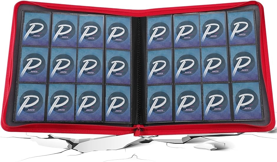 PAKESIスターカードカードファイル12ポケット 480枚収納( 赤