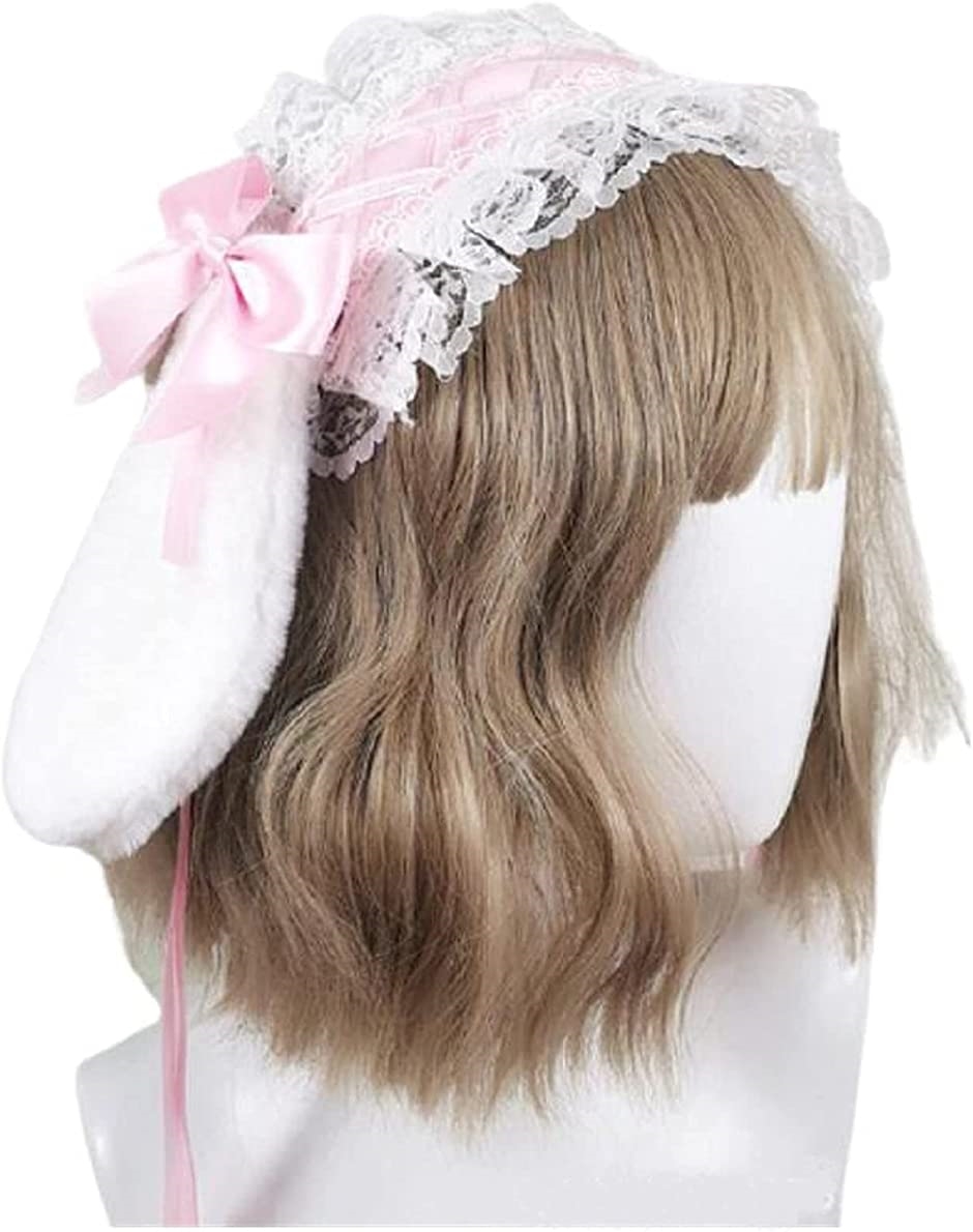 ヘッドドレス うさぎ 耳 ロリータ うさ耳 メイド服 髪飾り リボン( ピンク)｜zebrand-shop