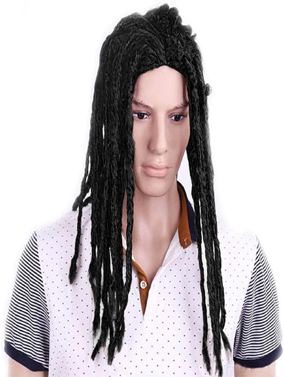ドレッドヘア被り物 かつら 帽子 長髪 ロング ハロウィン コスプレ パーティー 仮装 コスチューム レゲエ( BLACK)