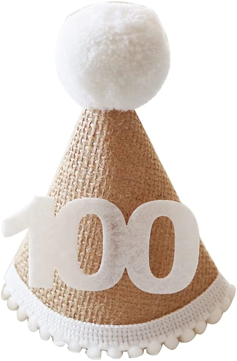 誕生日 バースデー 三角帽子 ベビー キッズ 子供 飾り 1歳 写真 撮影 ナチュラル a-b1768( 100Days,  ハット)