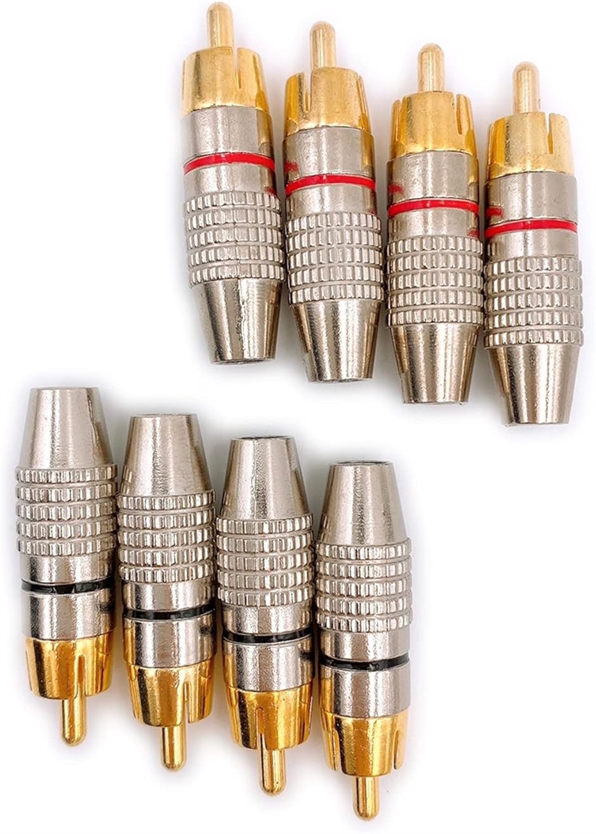 金メッキ RCA プラグ 端子 はんだレス タイプ オス PLUG TYPE B 赤黒