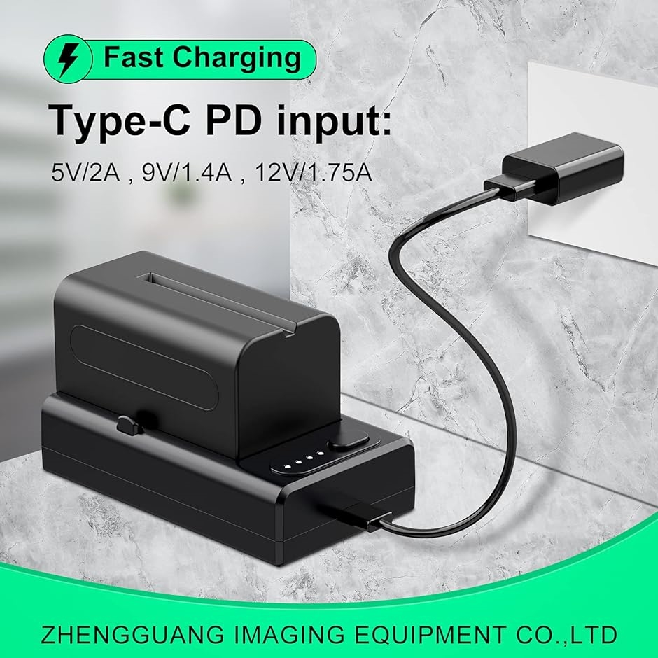 ZGCINE np-fバッテリーチャージャー D-tap/Type-C PD/USBA-QC出力ポート 急速充電 アインジケーター表示｜zebrand-shop｜02