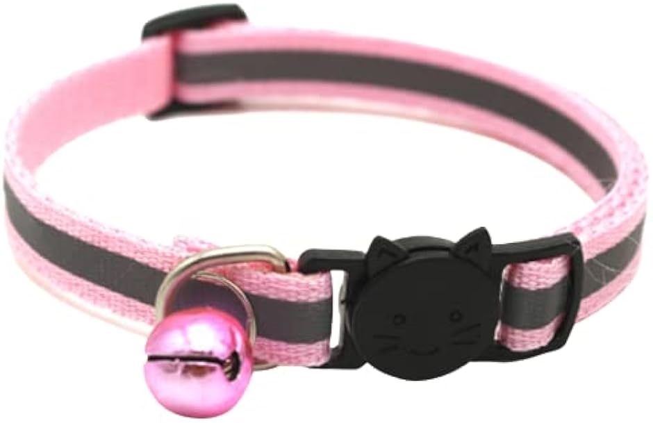 猫首輪 猫の首輪 ネコ 安全 ベル付き セーフティバックル付 反射 おしゃれ MDM( ピンク)｜zebrand-shop