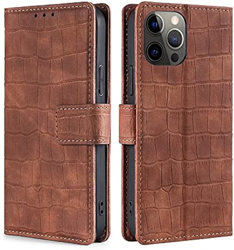 iPhoneケース手帳型 スマホケース アイフォン 携帯ケース 携帯カバー MDM( brown,  iphone 12promax)｜zebrand-shop