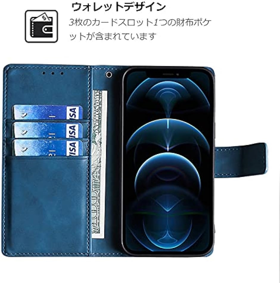 iPhoneケース手帳型 スマホケース アイフォン 携帯ケース 携帯カバー MDM( brown,  iphone 12promax)｜zebrand-shop｜08
