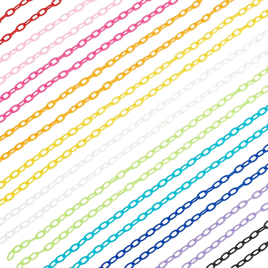 22本 プラスチックチェーン ラスチックカーブチェーン 41cm 43cm 11色 MDM( 混色,  幅約7〜7.5mm、長さ41〜43cm)