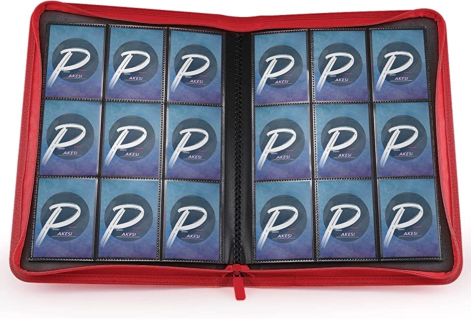 PAKESIスターカードカードファイル9ポケット 360枚収納( レッド