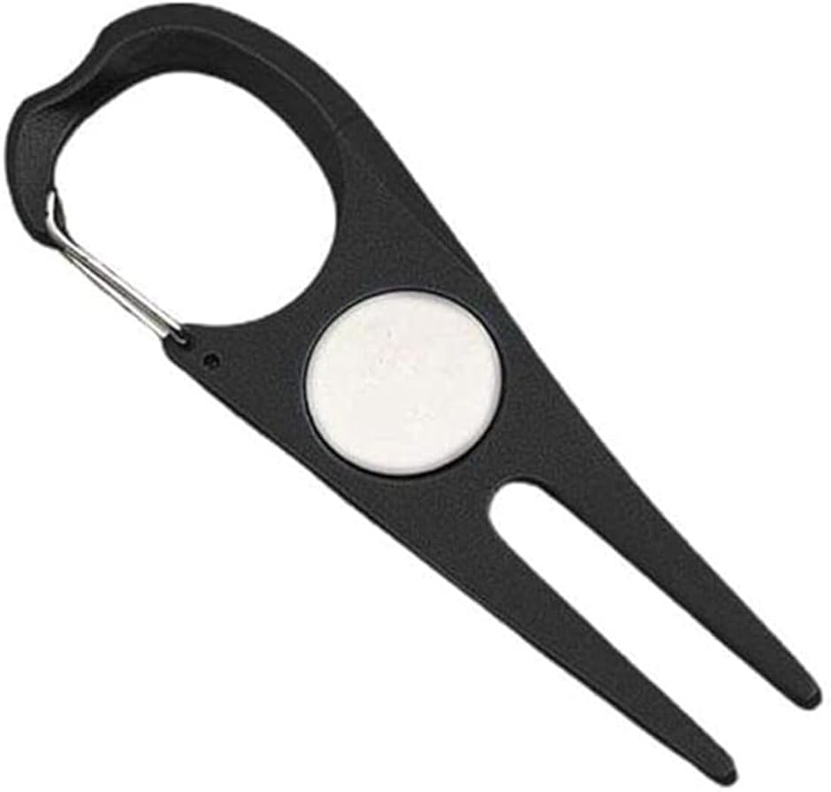 ポータブル トレーニングエイド ボールフォーク アウトドア グリーンフォーク ディボット修復ツール ゴルフピッチ (ブラック,  普通)