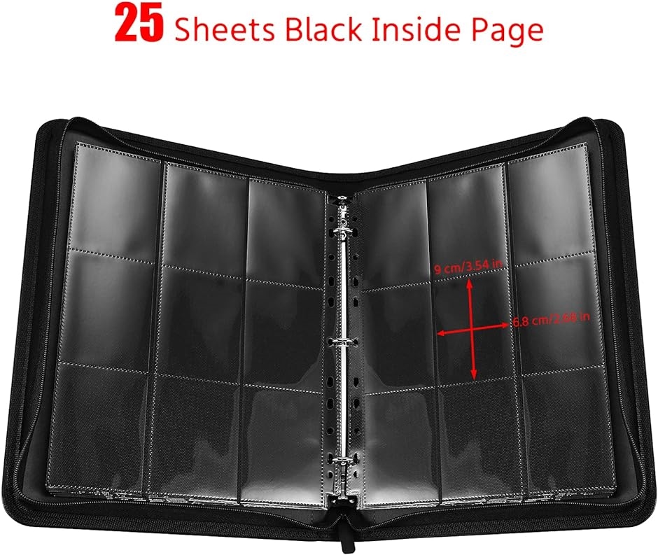 スターカードカードファイル9ポケット25の内側のリーフレット 450枚収納( ブラック)｜zebrand-shop｜05