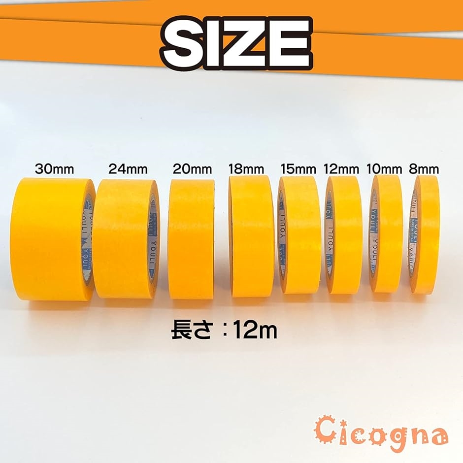 プラモデル 塗装用 マスキングテープ 8本セット 8mm 10mm 12mm 15mm