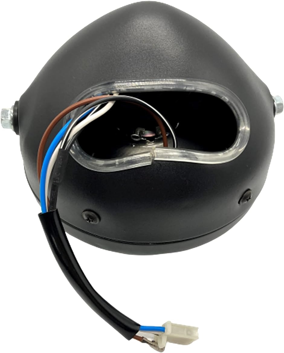 マルチリフレクター バイク 汎用 ヘッドライト レンズ径 130mm(ブラックボディ・クリアレンズ)