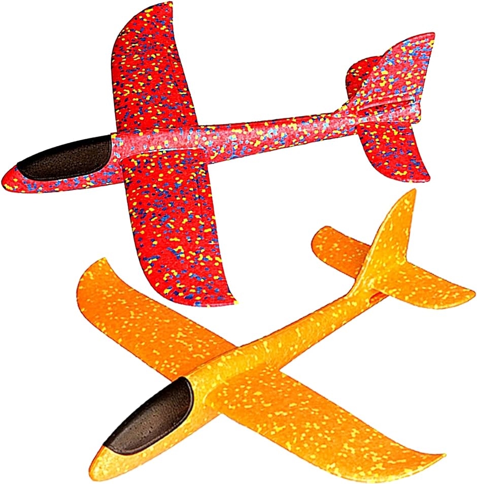 手投げ飛行機 グライダー プレーン 組み立て 公園遊び 模型 航空機 水平飛行 回転飛行 おもちゃ( 赤オレンジ,  37cm)｜zebrand-shop