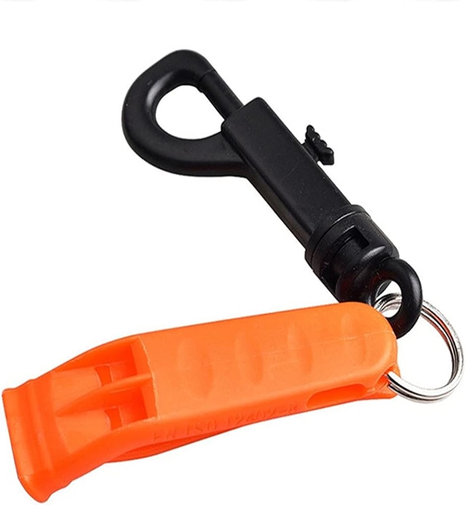 ホイッスル 防災 小型 軽量 遠足 登山 ハイキング 携帯 緊急笛 フック付き 7cmx2cmx0.8cm( オレンジ)｜zebrand-shop