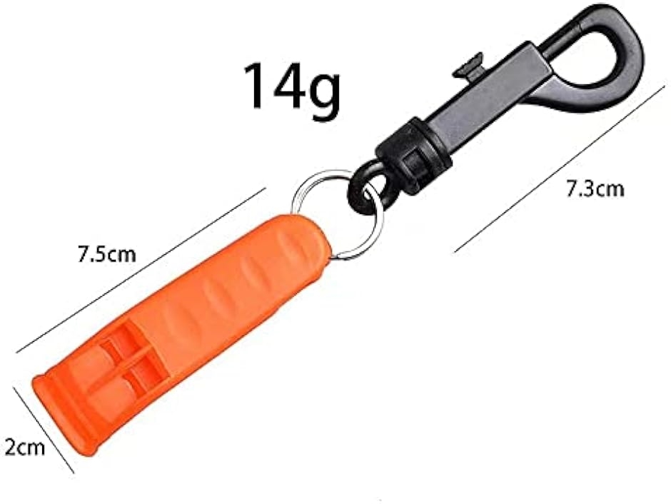 ホイッスル 防災 小型 軽量 遠足 登山 ハイキング 携帯 緊急笛 フック付き 7cmx2cmx0.8cm( オレンジ)｜zebrand-shop｜02