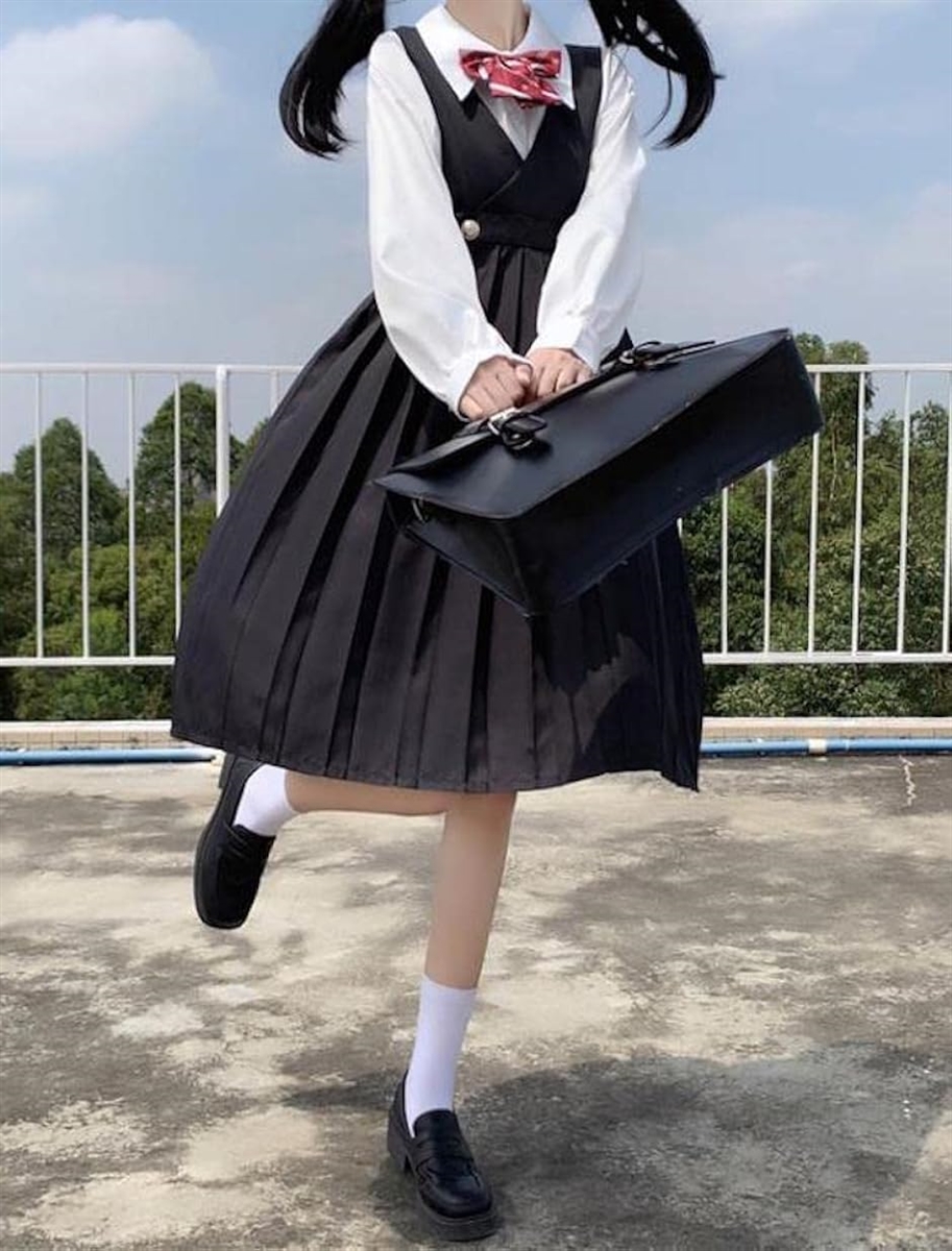 大きいサイズ ジャンスカ ジャンパースカート コスプレ ロリータ ファッション( B/ブラック/長袖ブラウス・リボンセット,  4XL)｜zebrand-shop｜04