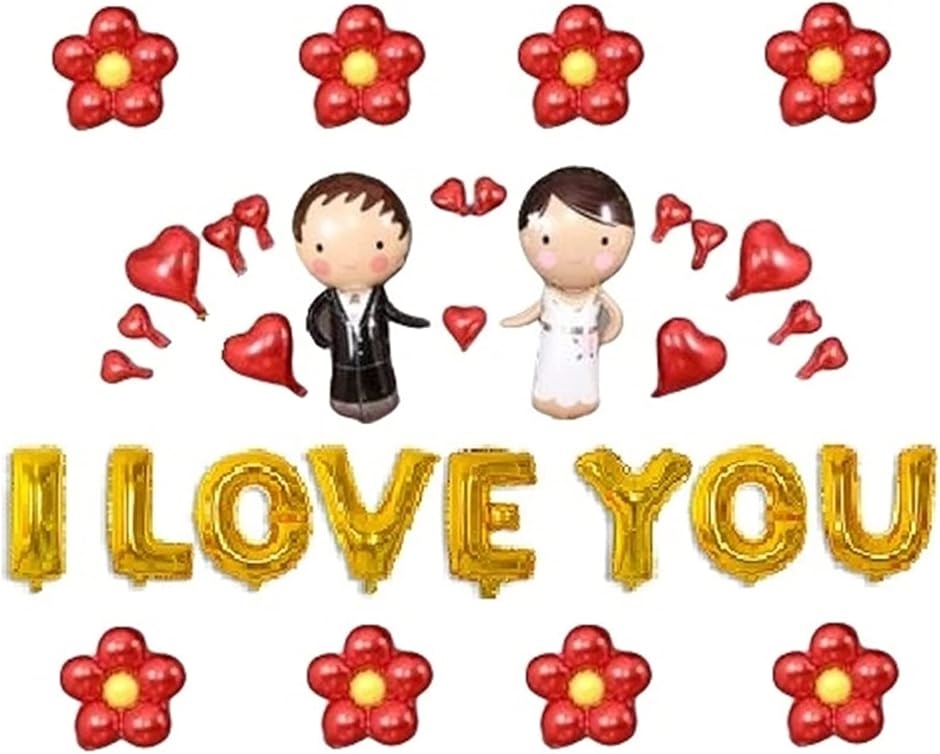 結婚式 バルーン 新郎新婦 I LOVE YOU