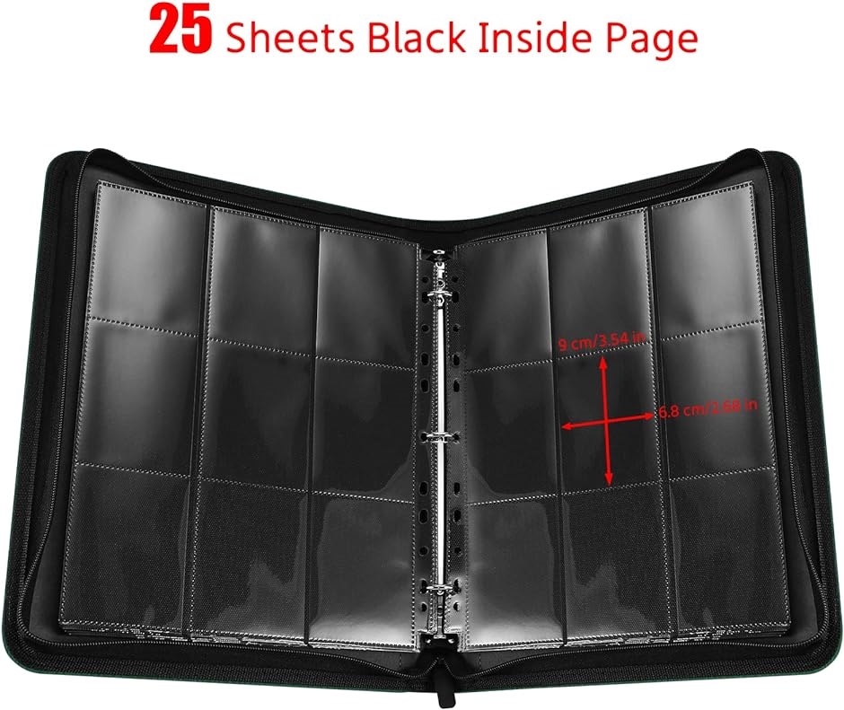 スターカードカードファイル9ポケット25の内側のリーフレット 450枚収納( 黒)｜zebrand-shop｜03