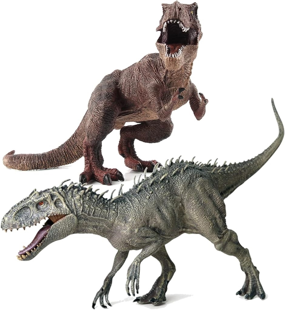 恐竜 フィギュア おもちゃ ティラノサウルス インドミナスレックス プレゼント 子供 red＋ミナス2体( red＋ミナス2体)｜zebrand-shop