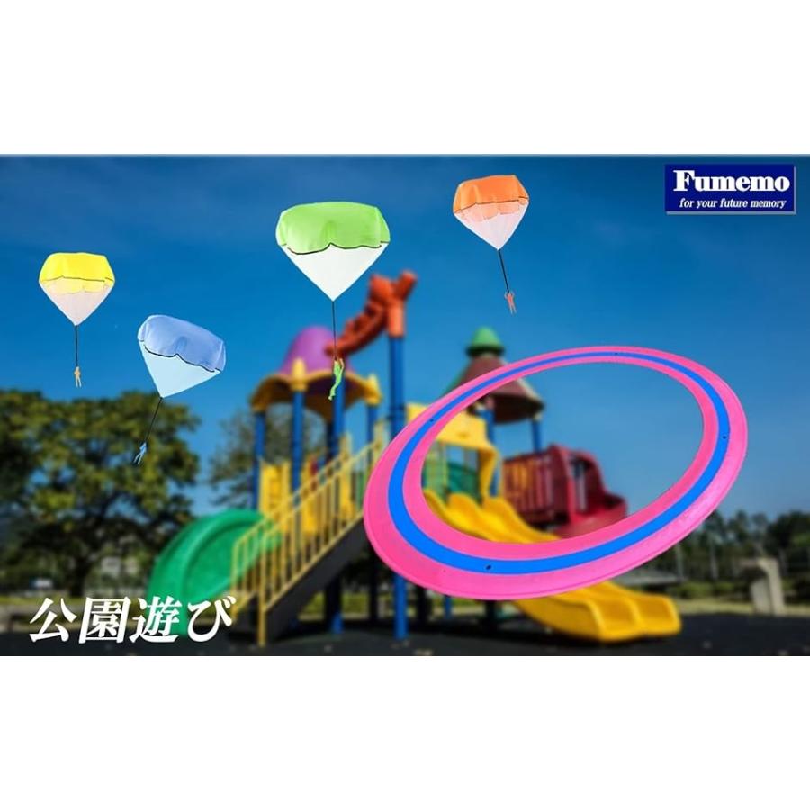 フリスビー ミニ パラシュート 楽しい おもちゃ フライングディスク ドーナツ型 落下傘 よく飛ぶ 屋外 野外 公園 アウトドア 子供｜zebrand-shop｜04
