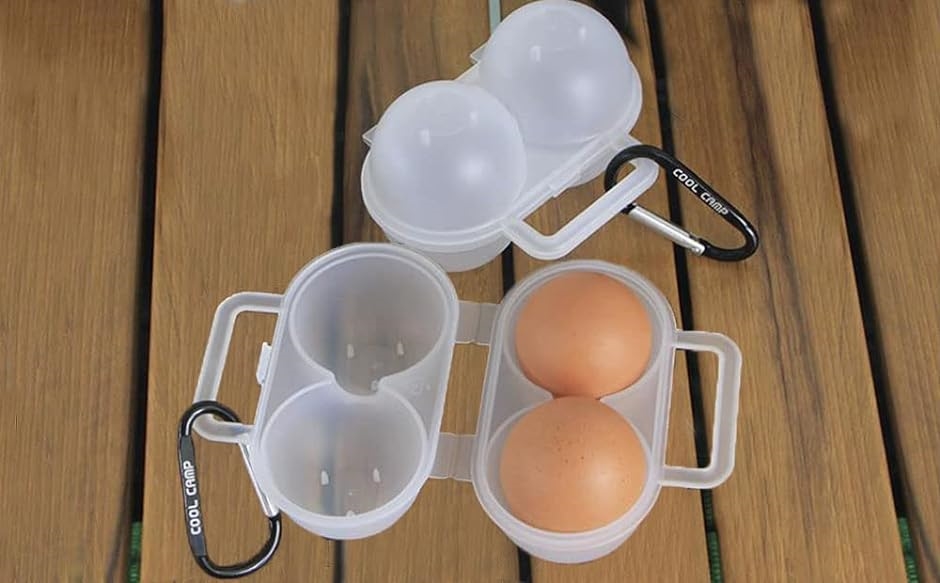 Fumemo 卵ケース アウトドア キャンプ エッグホルダー たまごケース BBQ バーベキュー グッズ 用品( 2個収納x2)｜zebrand-shop