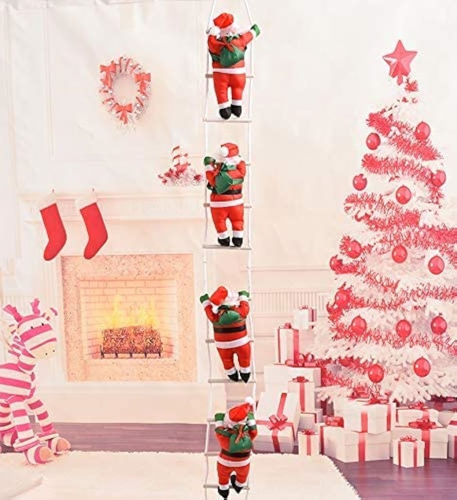 サンタはしご クリスマス飾り クリスマスツリー サンタ人形 サンタクロース人形 25cm MDM( 25cm)｜zebrand-shop｜02
