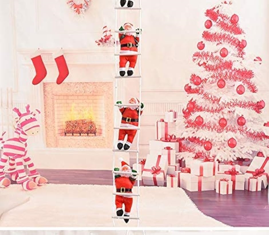 サンタはしご クリスマス飾り クリスマスツリー サンタ人形 サンタクロース人形 25cm MDM( 25cm)｜zebrand-shop｜04