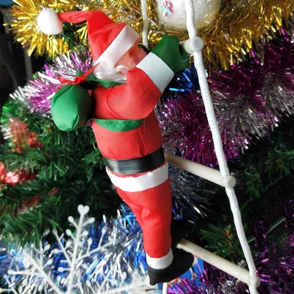 サンタはしご クリスマス飾り クリスマスツリー サンタ人形 サンタクロース人形 25cm MDM( 25cm)｜zebrand-shop｜05