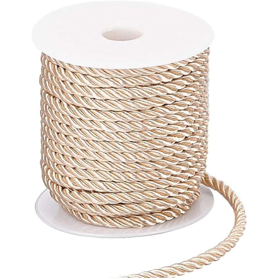 ツイスト ナイロン ロープ 直径約5mm 編みコード レーヨンコード 手芸コード 服飾 ラッピングコード 長さ18m MDM( ナバホホワイト)｜zebrand-shop
