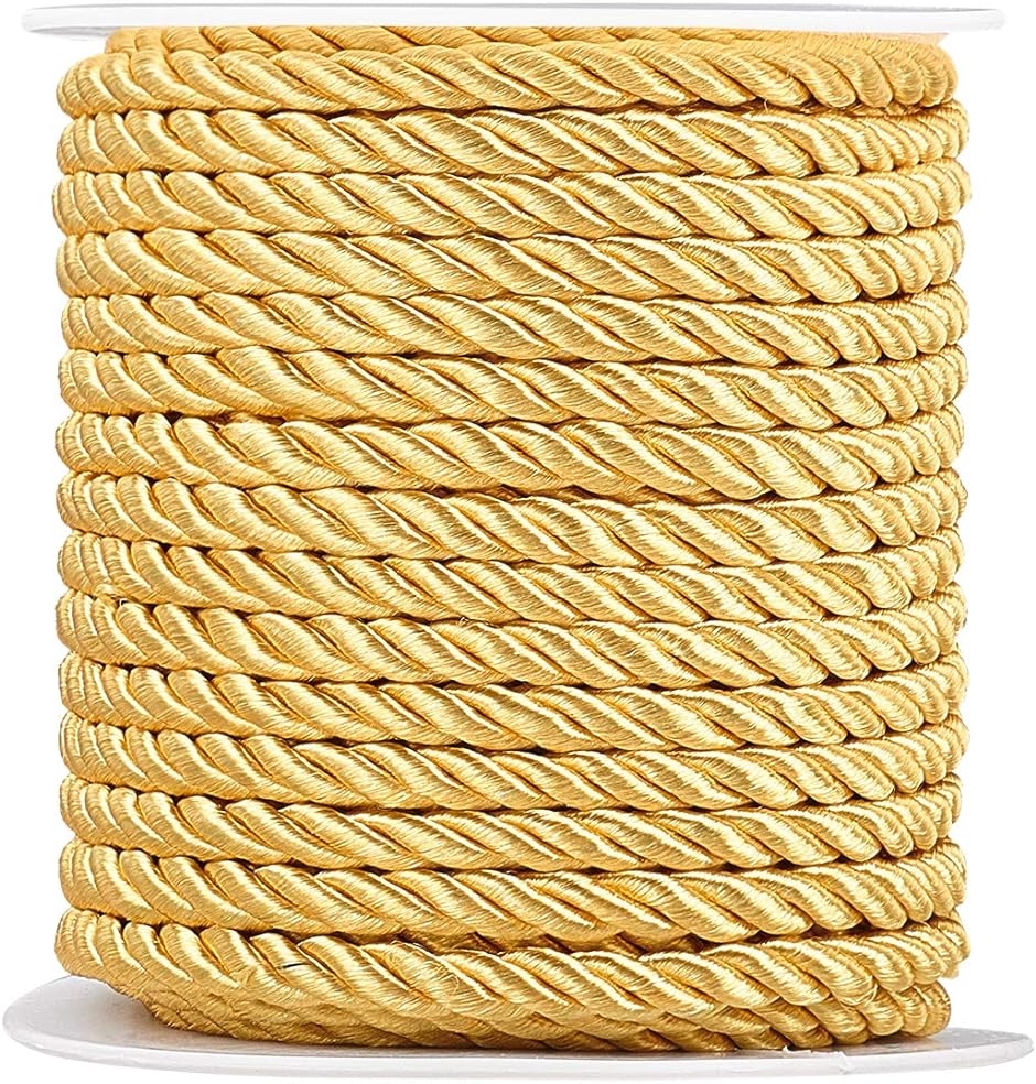 ツイスト ナイロン ロープ 直径約5mm 編みコード レーヨンコード 手芸コード 服飾 ラッピングコード 長さ18m MDM( ゴールド)｜zebrand-shop｜09