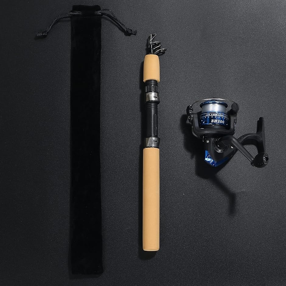 釣竿セット コンパクトロッド スピニングリール 全長100cm