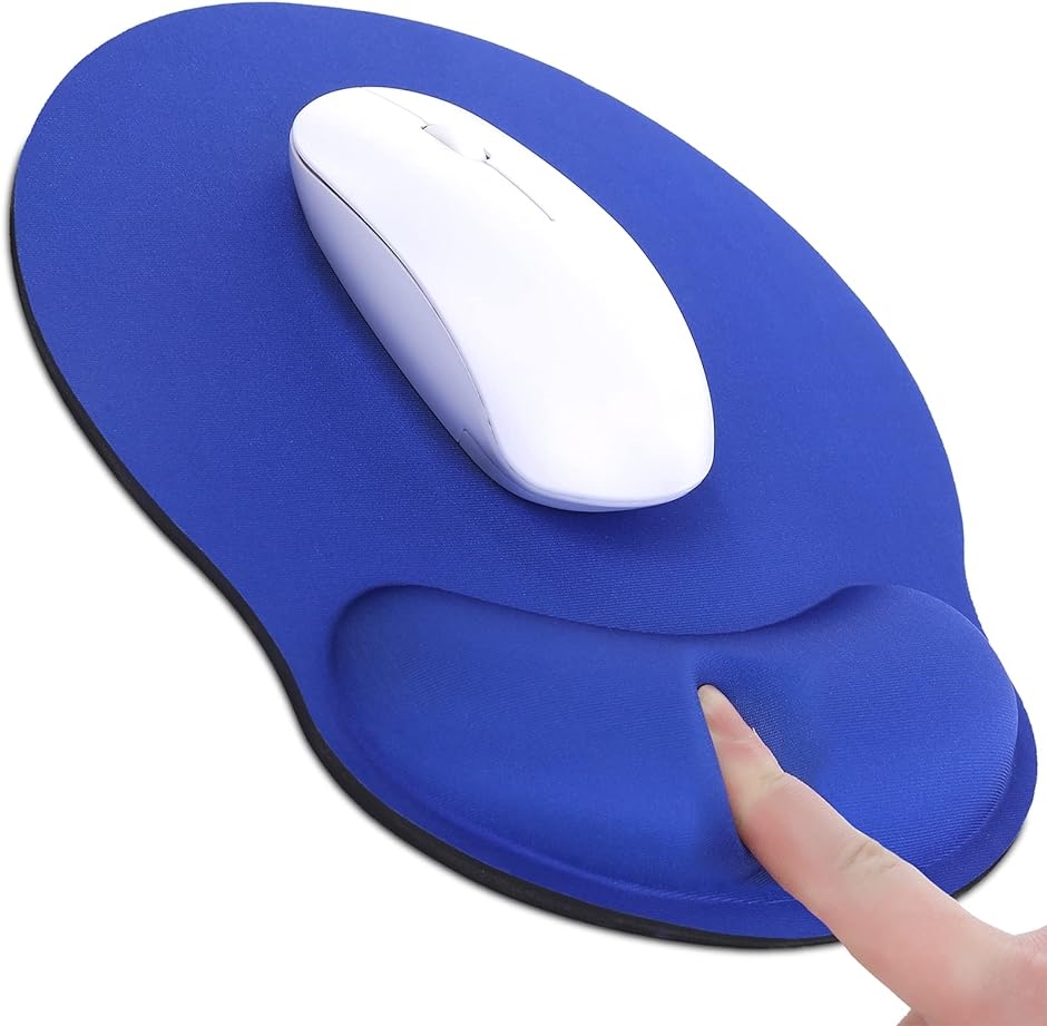 マウスパッド リストレスト マウスパット 手首 手首サポート クッション 大型 軽量 人間工学デザイン ハンドレスト 低反発( ブルー)｜zebrand-shop