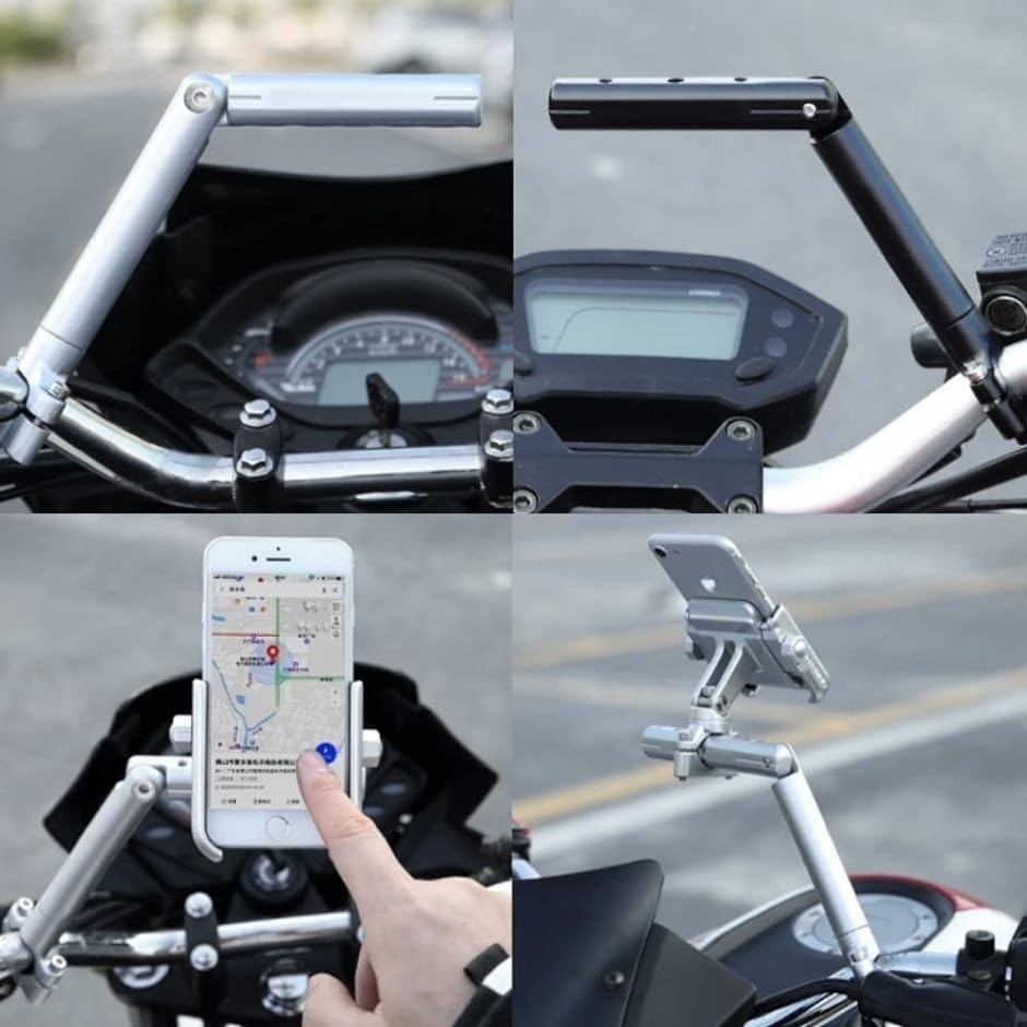 nmPeople　ステンレス　バーハンドル　クランプ無し&メーターステー Amazon | ハンドルバーライザークランプ オートバイアクセサリー