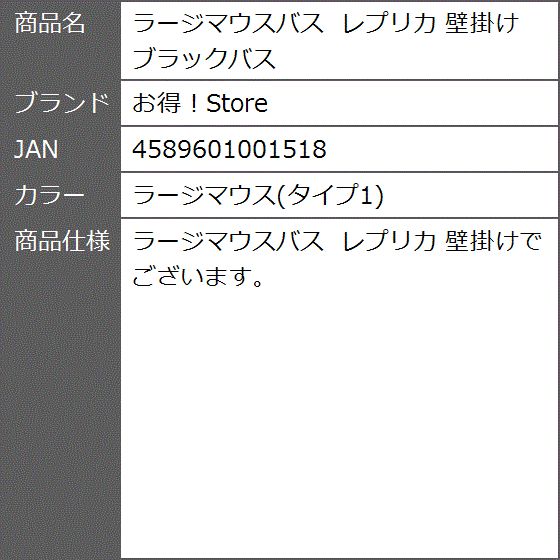 ラージマウスバス レプリカ 壁掛け ブラックバス( ラージマウス(タイプ