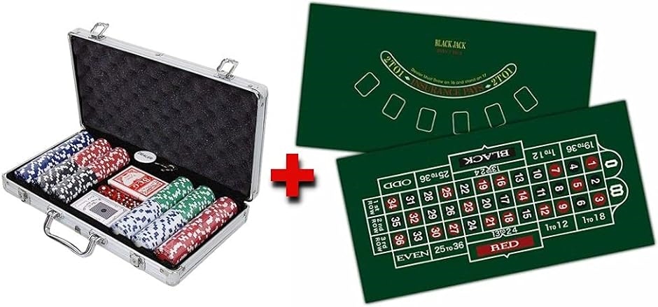 ルーレット ブラックジャック リバーシブル レイアウト マット ZA-410+ZA-411 アルミケース入り( グリーン)