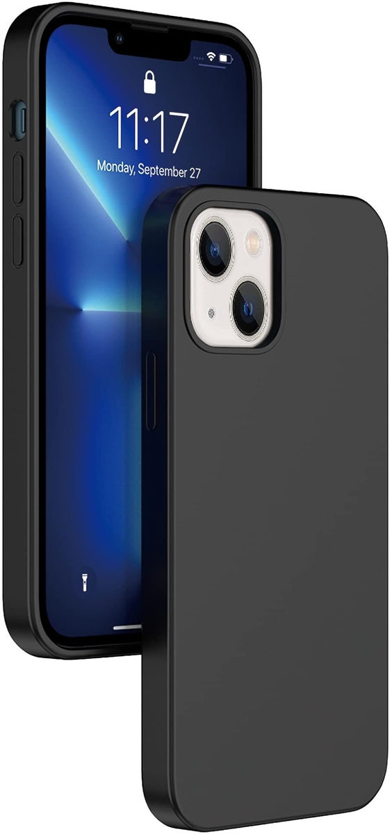 BLUECRAFT 液体シリコン iPhoneケース 指紋防止 ワイヤレス充電対応 衝撃吸収 13( ブラック,  iPhone 13)｜zebrand-shop