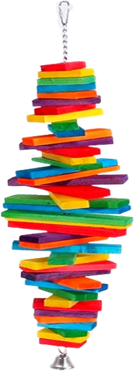 鳥用吊り下げおもちゃ 止まり木 噛むおもちゃ 木製ブロック オウム インコ ヨウム カラフル 運動( 40cm)